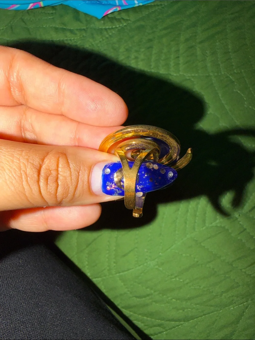 Gold Spiral Statement Ring with adjustable back